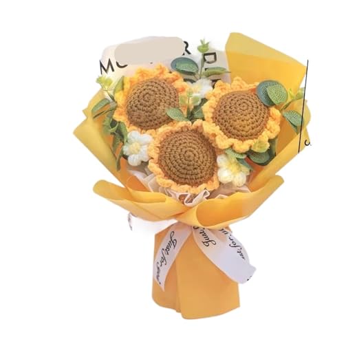WLIHDB HäKelstrauß Häkeln Blumenstrauß Lehrer Tag Geschenke String Hand gestrickte Blumen FüR Geburtstag Hochzeit(Color1) von WLIHDB