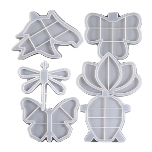 WLIHDB Harz Palettenform 6 Pcs Große Harz Tablett Form Tablett Silikon Form for Wohnkultur DIY Casting Harz Formen FüR Herstellung Tablett Dekorative von WLIHDB