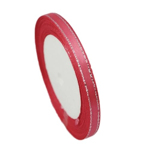 WLIHDB Satinband 6 Stück Satinbänder mit silbernem Rand for Geschenkverpackungen FüR Geschenkverpacken(Color3) von WLIHDB