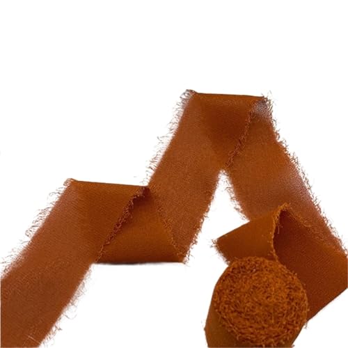 WLIHDB Satinband 6Pcs Seidenband Blumenstrauß Wrap Dekoration Ausgefranste Kante Chiffonband FüR Geschenkverpacken(Color6) von WLIHDB