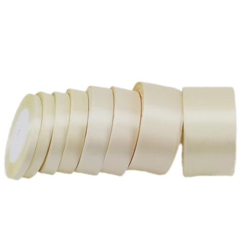 WLIHDB Satinband Elfenbeinfarbenes Satinband in Mehreren Größen for Geschenkverpackungen, Weihnachtsbänder FüR Geschenkverpacken von WLIHDB