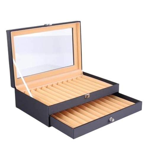 WLIHDB Stift-Displaybox Stiftebox mit großem Fassungsvermögen, for 24 Stifte, PU-Leder, Flanellfutter, 2-lagiges Design FüR Die Aufbewahrung Von Stiftboxen WLIHDB Stift-Displaybox Stiftebox mit großem Fassungsvermögen, for 24 Stifte, PU-Leder, Flanellfutter, 2-lagiges Design FüR Die Aufbewahrung Von Stiftboxen von WLIHDB