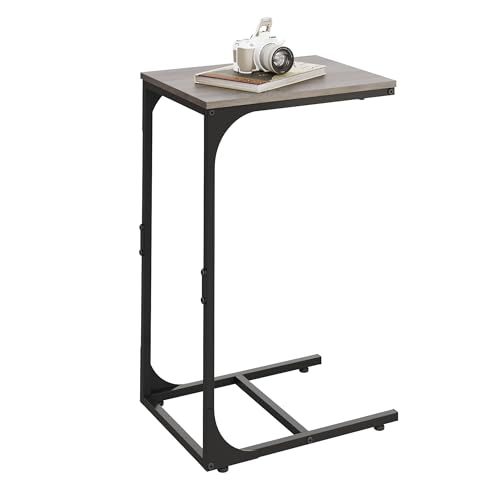 WLIVE Beistelltisch C Form, Nachttisch für Schlafzimmer, Wohnzimmer, Beistelltische mit Metallrahmen, Grau Braun WLIVE Beistelltisch C Form, Nachttisch für Schlafzimmer, Wohnzimmer, Beistelltische mit Metallrahmen, Grau Braun von WLIVE