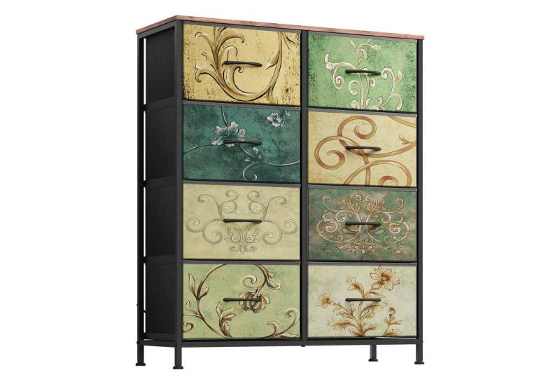 WLIVE Kommode mit 8 Schubladen, Schubladenkommode aus Holz und Metall (30 x 80,5 x 98 cm Kommode Schlafzimmer Wohnzimmer Flur), Schmaler Schrank mit viel Stauraum, Modern & Stabil von WLIVE