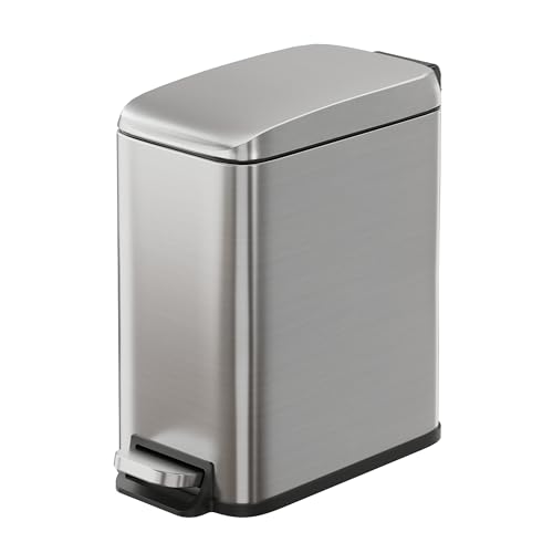 WLIVE Mülleimer Edelstahl, Treteimer mit Deckel, 5L kleiner Tretmülleimer Abfalleimer für Bad, Küche, Büro, geruchsdicht, leise Soft Close Funktion, herausnehmbarer Inneneimer, Silber WLIVE Mülleimer Edelstahl, Treteimer mit Deckel, 5L kleiner Tretmülleimer Abfalleimer für Bad, Küche, Büro, geruchsdicht, leise Soft Close Funktion, herausnehmbarer Inneneimer, Silber von WLIVE