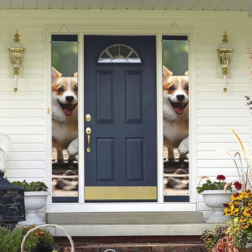 2 Stück Willkommens-Türbanner Corgi Hund läuft auf der Eisenbahn Veranda Schild Hawaii-Dekorationen Flaggen Frühling Sommer Dekor Hintergrund Wandbehang Banner für Outdoor Home Tropical Yard Party 2 Stück Willkommens-Türbanner Corgi Hund läuft auf der Eisenbahn Veranda Schild Hawaii-Dekorationen Flaggen Frühling Sommer Dekor Hintergrund Wandbehang Banner für Outdoor Home Tropical Yard Party von WLKSNBVD