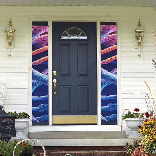 2 Stück Willkommens-Türbanner DNA Genetische Helix Veranda Schild Hawaii-Dekorationen Flaggen Frühling Sommer Dekor Hintergrund Wandbehang Banner für Outdoor Home Tropical Yard Party Decor Supplies von WLKSNBVD