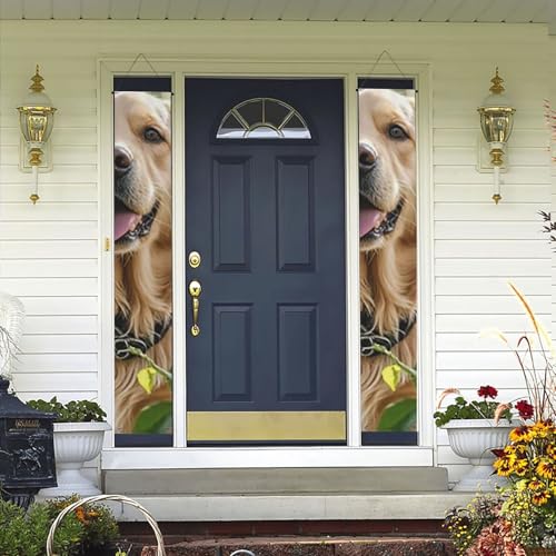 2 Stück Willkommens-Türbanner Golden Retriever Veranda Schild Hawaii-Dekorationen Flaggen Frühling Sommer Dekor Hintergrund Wandbehang Banner für Outdoor Home Tropical Yard Party Decor Supplies 2 Stück Willkommens-Türbanner Golden Retriever Veranda Schild Hawaii-Dekorationen Flaggen Frühling Sommer Dekor Hintergrund Wandbehang Banner für Outdoor Home Tropical Yard Party Decor Supplies von WLKSNBVD