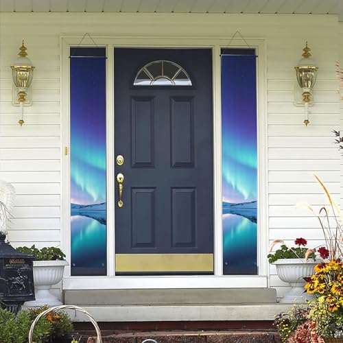 2 Stück Willkommens-Türbanner Nordlichter Veranda Schild Hawaii-Dekorationen Flaggen Frühling Sommer Dekor Hintergrund Wandbehang Banner für Outdoor Home Tropical Yard Party Decor Supplies von WLKSNBVD