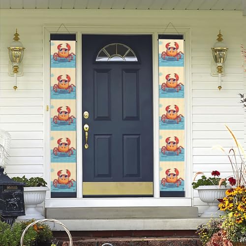 2 Stück Willkommens-Türbanner Sommer Cartoon Krabbe Veranda Schild Hawaii-Dekorationen Flaggen Frühling Sommer Dekor Hintergrund Wandbehang Banner für Outdoor Home Tropical Yard Party Decor Supplies 2 Stück Willkommens-Türbanner Sommer Cartoon Krabbe Veranda Schild Hawaii-Dekorationen Flaggen Frühling Sommer Dekor Hintergrund Wandbehang Banner für Outdoor Home Tropical Yard Party Decor Supplies von WLKSNBVD