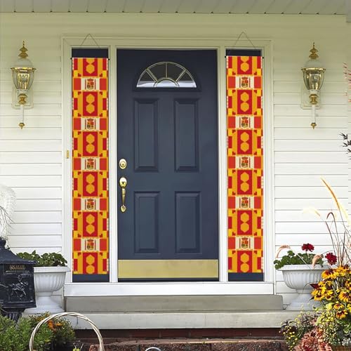 2 Stück Willkommens-Türbanner Spanische Flagge Muster Veranda Schild Hawaii-Dekorationen Flaggen Frühling Sommer Dekor Hintergrund Wandbehang Banner für Outdoor Home Tropical Yard Party Decor Supplies von WLKSNBVD