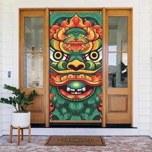 Türabdeckung Chinesischer Löwe Neujahrstürbanner Willkommens-Türdekoration Hofbanner Schild Foto Hintergrund Veranda Banner Frühling Sommer saisonale Party Dekor Indoor Outdoor Türvorhang 80 x 183 cm Türabdeckung Chinesischer Löwe Neujahrstürbanner Willkommens-Türdekoration Hofbanner Schild Foto Hintergrund Veranda Banner Frühling Sommer saisonale Party Dekor Indoor Outdoor Türvorhang 80 x 183 cm von WLKSNBVD