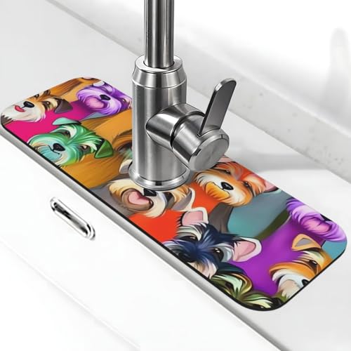 Wasserhahnmatte für Küchenspüle, super saugfähig, Spritzfänger, Kieselgur, schnell trocknend, Stein, Wasserhahngriff, Tropffänger-Tablett, Matte für Badezimmer, Waschbecken, Abtropfmatte, 38,1 x 14 cm von WLKSNBVD