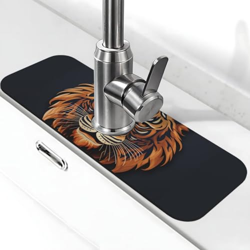 Wasserhahnmatte für Küchenspüle, super saugfähig, Spritzfänger, Kieselgur, schnell trocknend, Stein, Wasserhahngriff, Tropffänger-Tablett, Matte für Badezimmer, Waschbecken, Abtropfmatte, 38,1 x 14 cm von WLKSNBVD
