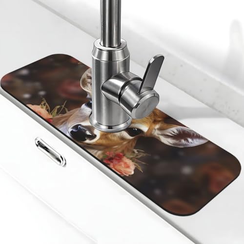 Wasserhahnmatte für Küchenspüle, super saugfähig, Spritzfänger, Kieselgur, schnell trocknend, Stein, Wasserhahngriff, Tropffänger-Tablett, Matte für Badezimmer, Waschbecken, Trockenpad, 38,1 x 14 cm von WLKSNBVD