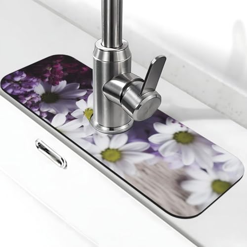 Wasserhahnmatte für Küchenspüle, super saugfähig, Spritzfänger, Kieselgur, schnell trocknend, Stein, Wasserhahngriff, Tropffänger-Tablett, Matte für Badezimmer, Waschbecken, Trockenpad, 38,1 x 14 cm von WLKSNBVD