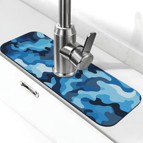 Wasserhahnmatte für Küchenspüle, super saugfähig, Spritzfänger, Kieselgur, schnell trocknend, Stein, Wasserhahngriff, Tropffänger-Tablett, Matte für Badezimmer, Waschbecken, Trockenpad, 38,1 x 14 cm Wasserhahnmatte für Küchenspüle, super saugfähig, Spritzfänger, Kieselgur, schnell trocknend, Stein, Wasserhahngriff, Tropffänger-Tablett, Matte für Badezimmer, Waschbecken, Trockenpad, 38,1 x 14 cm von WLKSNBVD