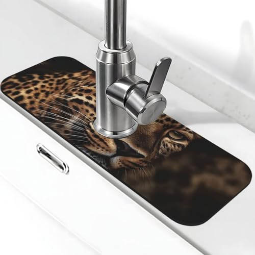 Wasserhahnmatte für Küchenspüle, super saugfähig, Spritzfänger, Kieselgur, schnell trocknend, Stein, Wasserhahngriff, Tropffänger-Tablett, Matte für Badezimmer, Waschbecken, Trockenpad, 38,1 x 14 cm von WLKSNBVD