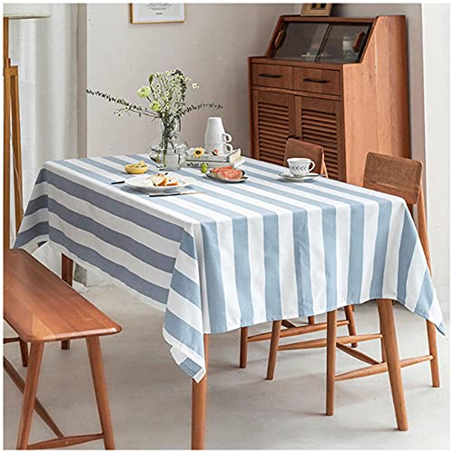 Gestreifte Quaste Tischdecke, 110x220cm, Baumwoll Leinen Rechteck Staubdichte Tischdecke, waschbare Tischdecke für die Küche Tischdekoration von WLL