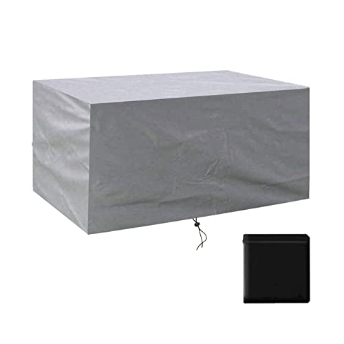 WLL Abdeckplane für Gartenmöbel, 160x60x95cm(Silber), Schutzhülle Abdeckhaube Rechteckig Oxford 420D Wasserdicht Winterfest Gartenmöbel Abdeckung für Balkonmöbel Sitzgruppe von WLL