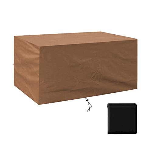 WLL Abdeckplane für Gartenmöbel, 160x90x85cm(Braun), Schutzhülle Abdeckhaube Rechteckig Oxford 420D Wasserdicht Winterfest Gartenmöbel Abdeckung für Balkonmöbel Sitzgruppe von WLL