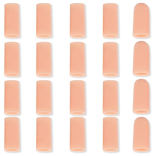 WLLHYF 20 Stück Gel-Fingerlinge, Daumenschutz Wasserdichte Fingerhandschuhe Fingerhülsen Abdeckung Silikon Fingerschutz Kappen für Finger Arthritis Finger Rissbildung Wunden Hand Ekzeme von WLLHYF