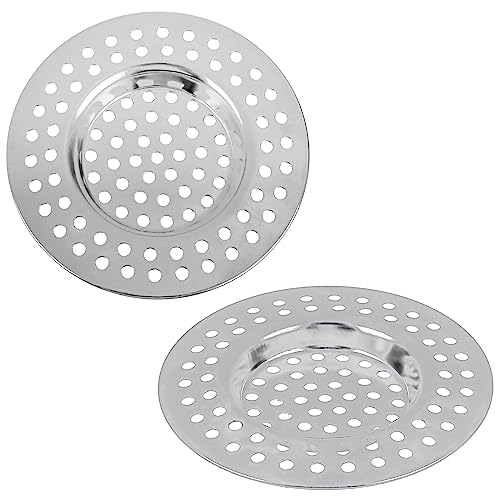 WLLHYF 2 Stück Spülbeckensieb Edelstahl Duschablauf Abdeckungen Filter Spülbecken Sieb Spüle Loch Sieb Bad Abfluss Schutz Haarfänger Stopper Sieb Stöpsel Falle Filter für Badezimmer Küche Dusche von WLLHYF