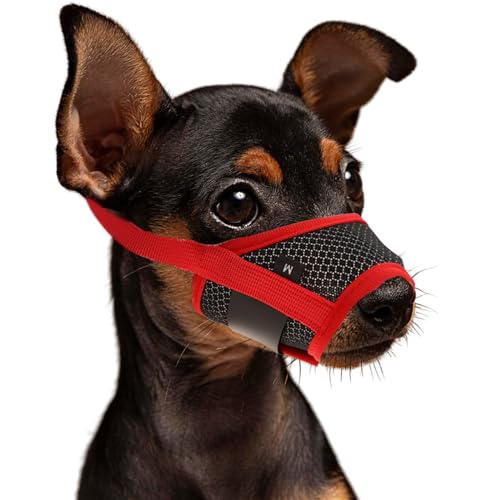 WLLHYF Maulkorb für Hunde Weicher Nylonmaulkorb Atmungsaktiv Maulkorb für Haustiere Antibellen Beißen und Kauen Bequemer Maulkorb aus Weichem Netzstoff Verstellbarer Riemen für Kleine Hunde (Rot,M) WLLHYF Maulkorb für Hunde Weicher Nylonmaulkorb Atmungsaktiv Maulkorb für Haustiere Antibellen Beißen und Kauen Bequemer Maulkorb aus Weichem Netzstoff Verstellbarer Riemen für Kleine Hunde (Rot,M) von WLLHYF