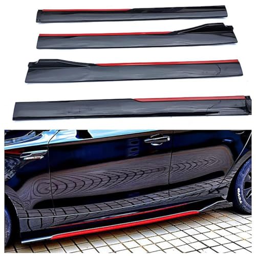 WLLLLa Car Seitenschweller für Peugeot 508 Second Generation 2019-2023 The Bridge(31cm),Autos Seitenschweller Rocker Splitter Side Winglet Wing Diffusor Karosserie-Kit,A-Black Red von WLLLLa