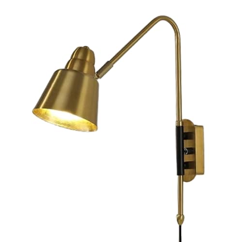 Wandleuchte Verstellbare Schwenkarm, Retro Industrielle Metall Wandleuchte Nachttischlampe für Schlafzimmer Wohnzimmer Büro(Weiß) von WLLWHF