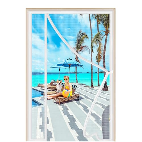 Magnet Fliegengitter Balkontür Weiß 110x290cm Selbstklebendes Fensternetz ohne Bohren Magnetvorhang Echten/Linken Öffnungs für Kellertüren Terrassentüren Magnet Fliegengitter Balkontür Weiß 110x290cm Selbstklebendes Fensternetz ohne Bohren Magnetvorhang Echten/Linken Öffnungs für Kellertüren Terrassentüren von WLMLDM