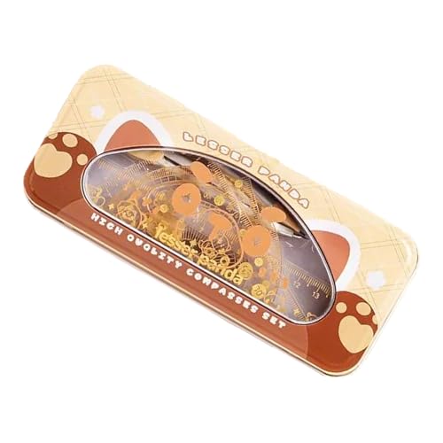 7 PCs Cartoon Animal Lineal Set Math Set Proterractor Math Compasses Zeichenwerkzeugschule Für Kinder von WLNEXT