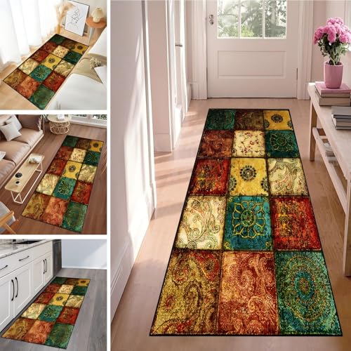WLNYQF Läufer Flur Küche Waschbar rutschfest 100x100cm Vintage Muster Küchenteppich Flurteppich Teppich Fur Korridor Wohnzimmer Schlafzimmer Meterware Anpassbar Breite 40-120cm WLNYQF Läufer Flur Küche Waschbar rutschfest 100x100cm Vintage Muster Küchenteppich Flurteppich Teppich Fur Korridor Wohnzimmer Schlafzimmer Meterware Anpassbar Breite 40-120cm von WLNYQF