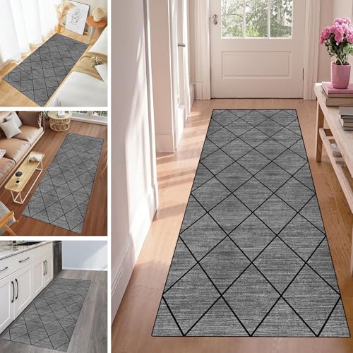 WLNYQF Läufer Flur Küche Waschbar rutschfest 100x200cm Dunkelgrauer Diamant Küchenteppich Flurteppich Teppich Fur Korridor Wohnzimmer Schlafzimmer Meterware Anpassbar Breite 40-120cm WLNYQF Läufer Flur Küche Waschbar rutschfest 100x200cm Dunkelgrauer Diamant Küchenteppich Flurteppich Teppich Fur Korridor Wohnzimmer Schlafzimmer Meterware Anpassbar Breite 40-120cm von WLNYQF