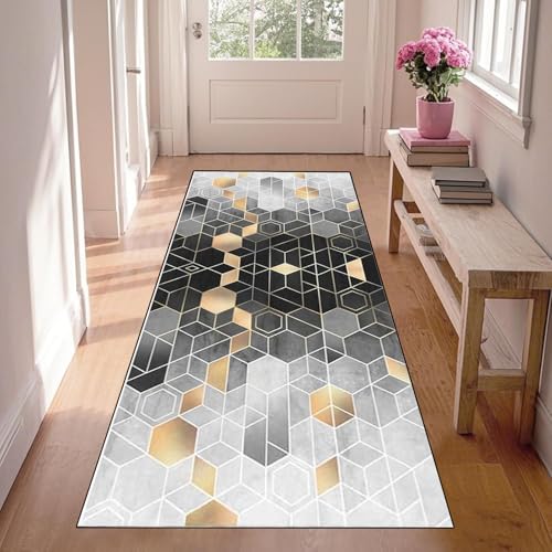 WLNYQF Läufer Flur Küche Waschbar rutschfest 100x250cm Plaid schwarz grau Küchenteppich Flurteppich Teppich Fur Korridor Wohnzimmer Schlafzimmer Meterware Anpassbar Breite 40-120cm WLNYQF Läufer Flur Küche Waschbar rutschfest 100x250cm Plaid schwarz grau Küchenteppich Flurteppich Teppich Fur Korridor Wohnzimmer Schlafzimmer Meterware Anpassbar Breite 40-120cm von WLNYQF