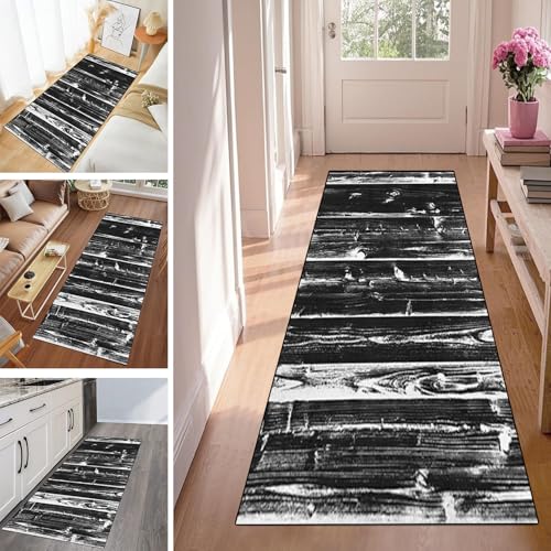 WLNYQF Läufer Flur Küche Waschbar rutschfest 100x250cm Schwarz-weiße Holzplatten Küchenteppich Flurteppich Teppich Fur Korridor Wohnzimmer Schlafzimmer Meterware Anpassbar Breite 40-120cm WLNYQF Läufer Flur Küche Waschbar rutschfest 100x250cm Schwarz-weiße Holzplatten Küchenteppich Flurteppich Teppich Fur Korridor Wohnzimmer Schlafzimmer Meterware Anpassbar Breite 40-120cm von WLNYQF