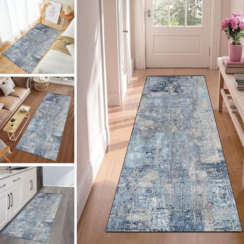 WLNYQF Läufer Flur Küche Waschbar rutschfest 100x600cm Blaue Tinte Küchenteppich Flurteppich Teppich Fur Korridor Wohnzimmer Schlafzimmer Meterware Anpassbar Breite 40-120cm WLNYQF Läufer Flur Küche Waschbar rutschfest 100x600cm Blaue Tinte Küchenteppich Flurteppich Teppich Fur Korridor Wohnzimmer Schlafzimmer Meterware Anpassbar Breite 40-120cm von WLNYQF