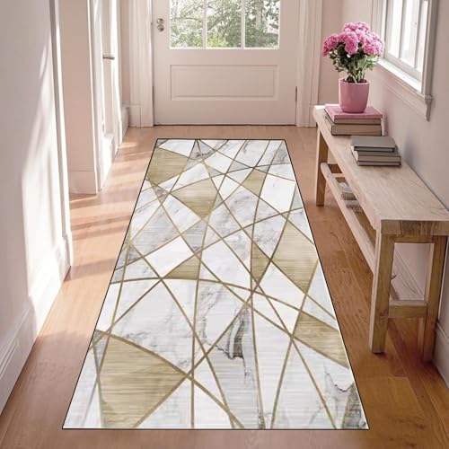 WLNYQF Läufer Flur Küche Waschbar rutschfest 100x600cm Marmor Grau Gold Küchenteppich Flurteppich Teppich Fur Korridor Wohnzimmer Schlafzimmer Meterware Anpassbar Breite 40-120cm WLNYQF Läufer Flur Küche Waschbar rutschfest 100x600cm Marmor Grau Gold Küchenteppich Flurteppich Teppich Fur Korridor Wohnzimmer Schlafzimmer Meterware Anpassbar Breite 40-120cm von WLNYQF