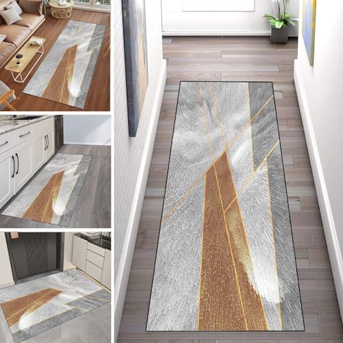 WLNYQF Läufer Flur Küche Waschbar rutschfest 120x200cm Goldene Linien Küchenteppich Flurteppich Teppich Fur Korridor Wohnzimmer Schlafzimmer Meterware Anpassbar Breite 40-120cm WLNYQF Läufer Flur Küche Waschbar rutschfest 120x200cm Goldene Linien Küchenteppich Flurteppich Teppich Fur Korridor Wohnzimmer Schlafzimmer Meterware Anpassbar Breite 40-120cm von WLNYQF