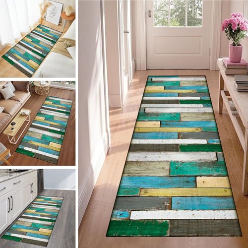 WLNYQF Läufer Flur Küche Waschbar rutschfest 120x600cm Blau-grüne Holzplatten Küchenteppich Flurteppich Teppich Fur Korridor Wohnzimmer Schlafzimmer Meterware Anpassbar Breite 40-120cm WLNYQF Läufer Flur Küche Waschbar rutschfest 120x600cm Blau-grüne Holzplatten Küchenteppich Flurteppich Teppich Fur Korridor Wohnzimmer Schlafzimmer Meterware Anpassbar Breite 40-120cm von WLNYQF