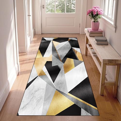 WLNYQF Läufer Flur Küche Waschbar rutschfest 50x300cm Marmor Schwarz Gold Küchenteppich Flurteppich Teppich Fur Korridor Wohnzimmer Schlafzimmer Meterware Anpassbar Breite 40-120cm WLNYQF Läufer Flur Küche Waschbar rutschfest 50x300cm Marmor Schwarz Gold Küchenteppich Flurteppich Teppich Fur Korridor Wohnzimmer Schlafzimmer Meterware Anpassbar Breite 40-120cm von WLNYQF