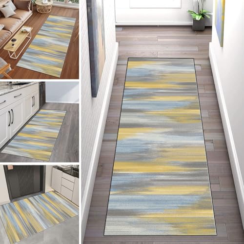 WLNYQF Läufer Flur Küche Waschbar rutschfest 60x150cm Graugoldtinte Küchenteppich Flurteppich Teppich Fur Korridor Wohnzimmer Schlafzimmer Meterware Anpassbar Breite 40-120cm WLNYQF Läufer Flur Küche Waschbar rutschfest 60x150cm Graugoldtinte Küchenteppich Flurteppich Teppich Fur Korridor Wohnzimmer Schlafzimmer Meterware Anpassbar Breite 40-120cm von WLNYQF