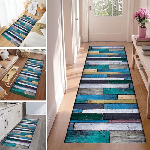 WLNYQF Läufer Flur Küche Waschbar rutschfest 60x200cm Blaue Holzplatte Küchenteppich Flurteppich Teppich Fur Korridor Wohnzimmer Schlafzimmer Meterware Anpassbar Breite 40-120cm WLNYQF Läufer Flur Küche Waschbar rutschfest 60x200cm Blaue Holzplatte Küchenteppich Flurteppich Teppich Fur Korridor Wohnzimmer Schlafzimmer Meterware Anpassbar Breite 40-120cm von WLNYQF