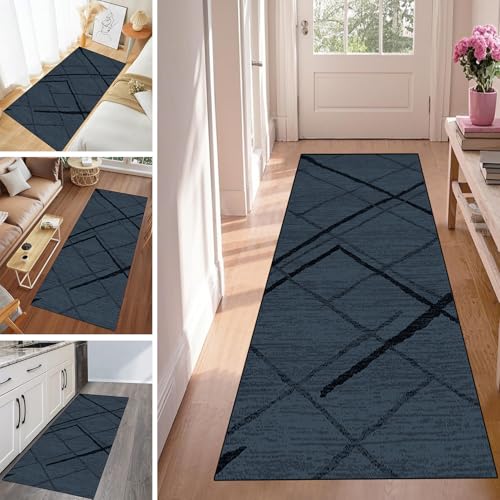 WLNYQF Läufer Flur Küche Waschbar rutschfest 70x400cm Schrägstreifen Grau Blau Küchenteppich Flurteppich Teppich Fur Korridor Wohnzimmer Schlafzimmer Meterware Anpassbar Breite 40-120cm WLNYQF Läufer Flur Küche Waschbar rutschfest 70x400cm Schrägstreifen Grau Blau Küchenteppich Flurteppich Teppich Fur Korridor Wohnzimmer Schlafzimmer Meterware Anpassbar Breite 40-120cm von WLNYQF