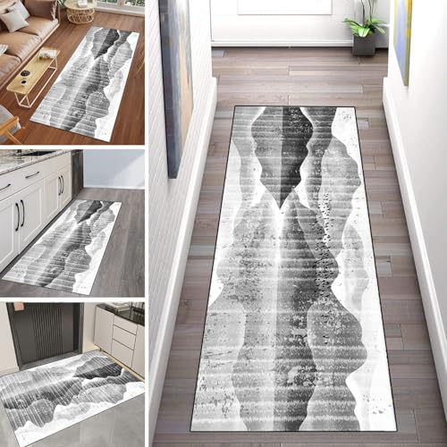 WLNYQF Läufer Flur Küche Waschbar rutschfest 90x160cm Grau-weiß-schwarzes Gitter Küchenteppich Flurteppich Teppich Fur Korridor Wohnzimmer Schlafzimmer Meterware Anpassbar Breite 40-120cm WLNYQF Läufer Flur Küche Waschbar rutschfest 90x160cm Grau-weiß-schwarzes Gitter Küchenteppich Flurteppich Teppich Fur Korridor Wohnzimmer Schlafzimmer Meterware Anpassbar Breite 40-120cm von WLNYQF