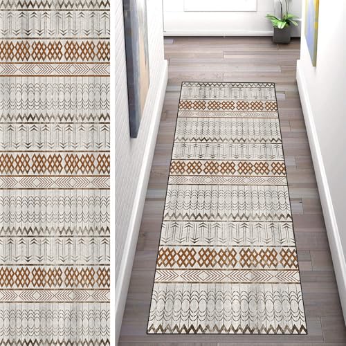 WLNYQF Teppich Läufer Flur Küche 110x550cm,Modern rutschfest Waschbar Küchenläufer Flurläufer,Böhmischer Stil Teppichläufer für Korridor,Schlafzimmer,Innen Wohnzimmer von WLNYQF