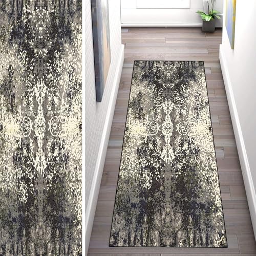 WLNYQF Teppich Läufer Flur Küche 120x350cm,Modern rutschfest Waschbar Küchenläufer Flurläufer,Edeles schwarzes Muster Teppichläufer für Korridor,Schlafzimmer,Innen Wohnzimmer WLNYQF Teppich Läufer Flur Küche 120x350cm,Modern rutschfest Waschbar Küchenläufer Flurläufer,Edeles schwarzes Muster Teppichläufer für Korridor,Schlafzimmer,Innen Wohnzimmer von WLNYQF