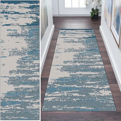 WLNYQF Teppich Läufer Flur Küche 40x250cm,Modern rutschfest Waschbar Küchenläufer Flurläufer,Blaue Tinte Stil Kunstmuster Teppichläufer für Korridor,Schlafzimmer,Innen Wohnzimmer WLNYQF Teppich Läufer Flur Küche 40x250cm,Modern rutschfest Waschbar Küchenläufer Flurläufer,Blaue Tinte Stil Kunstmuster Teppichläufer für Korridor,Schlafzimmer,Innen Wohnzimmer von WLNYQF