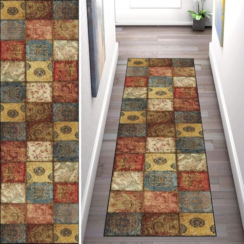WLNYQF Teppich Läufer Flur Küche 50x220cm,Modern rutschfest Waschbar Küchenläufer Flurläufer,Heller böhmischer Stil Teppichläufer für Korridor,Schlafzimmer,Innen Wohnzimmer WLNYQF Teppich Läufer Flur Küche 50x220cm,Modern rutschfest Waschbar Küchenläufer Flurläufer,Heller böhmischer Stil Teppichläufer für Korridor,Schlafzimmer,Innen Wohnzimmer von WLNYQF