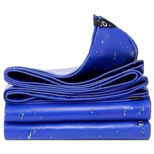 WLRHGl Abdeckplane aus LKW Planenstoff, 5 x 9 m Gewebeplane mit Ösen und verstärkten Ecken, Schutzplane Bootsplane Holzplane für Pool Gartenmöbel Trampolin WLR010, Blau von WLRHGl